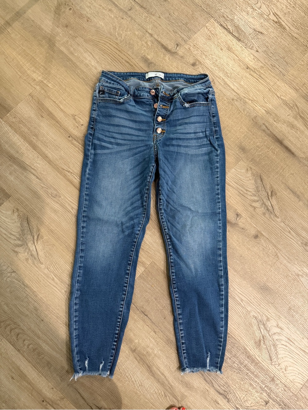 KanCan Dark Blue High-Rise Button-Fly Jeans